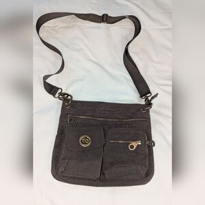Baggallini Sydney Crossbody Bag Brown Nylon Travel Organizer Zippered Purse